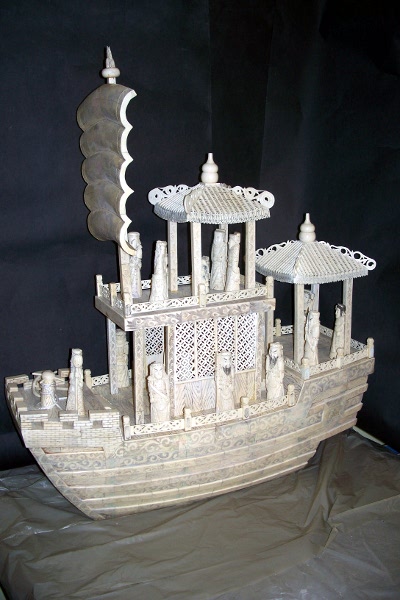 Ivory boat after restoration